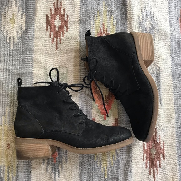 Lucky Brand Shoes - Lucky Brand Tamela Black Leather Ankle Boots